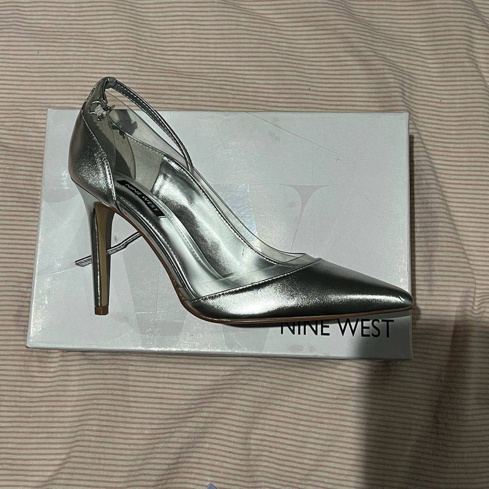 Nine West Silver Heels